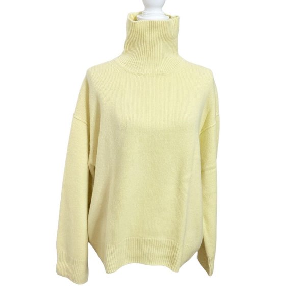 MANDKHAI Oversized Mongolian Cashmere Turtleneck Sweater Jumper Yellow One Size - Picture 2 of 12